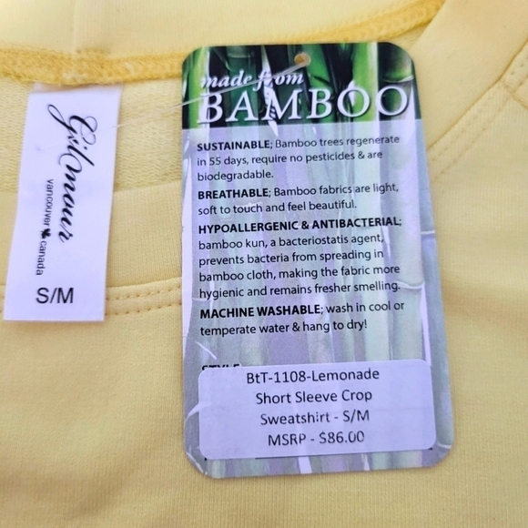 Gilmour Lemonade Bamboo Short Sleeve Top Size S/M - Picture 5 of 8